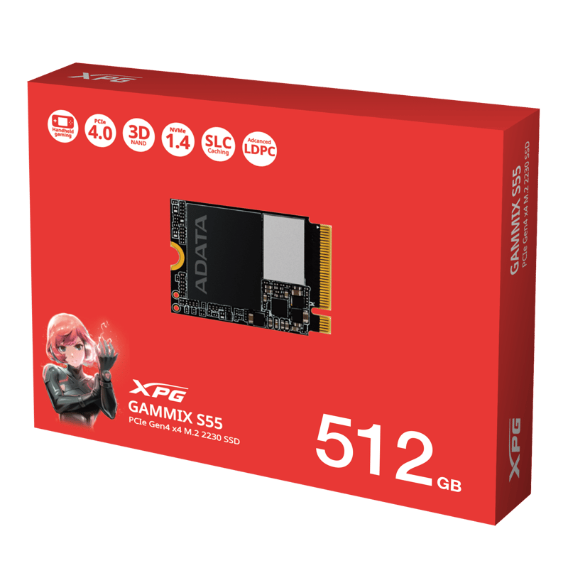 SSD XPG Gammix S55 512GB NVMe M.2 PCIe Gen4 - 9
