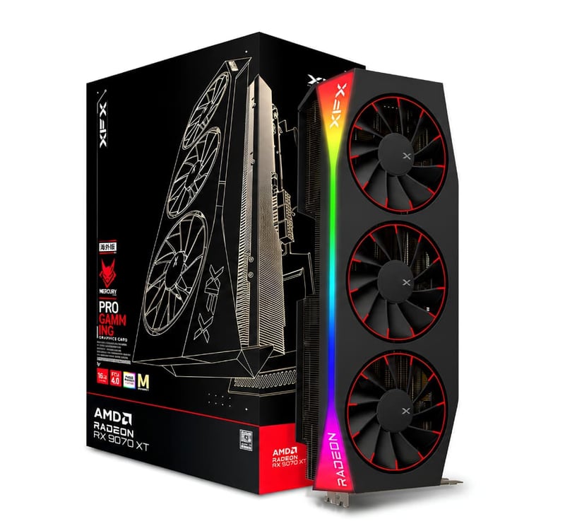 XFX Mercury AMD Radeon RX 9070 XT OC Gaming Edition 16GB Graphics Card - 1