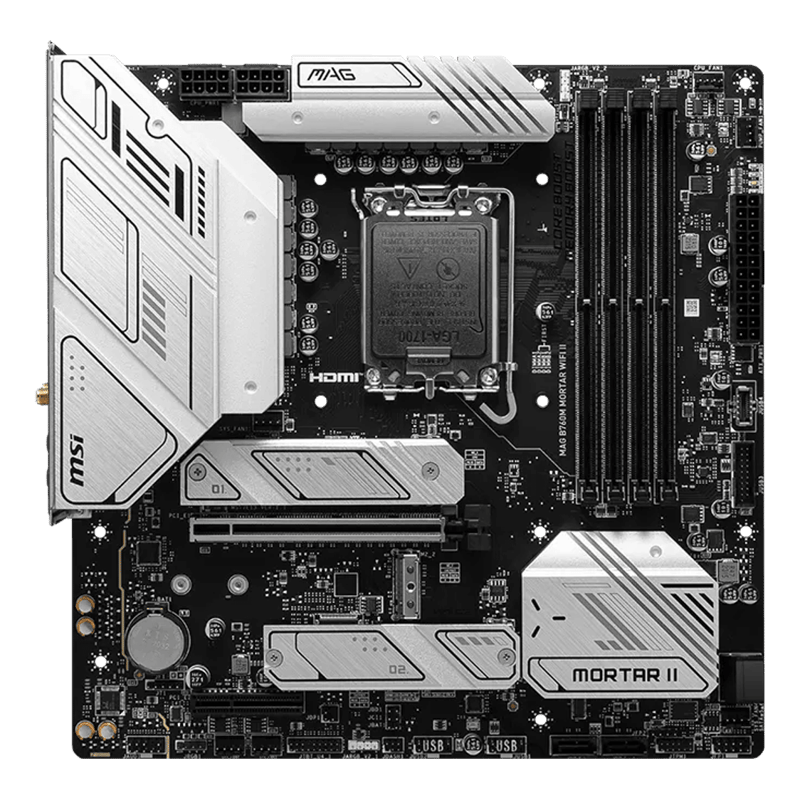 MSI MAG B760 Mortar WiFi II LGA1700 DDR5 Micro-ATX Motherboard - 2