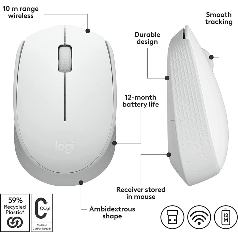 ماوس Logitech M171 1000 DPI لاسلكي أزرق - 20