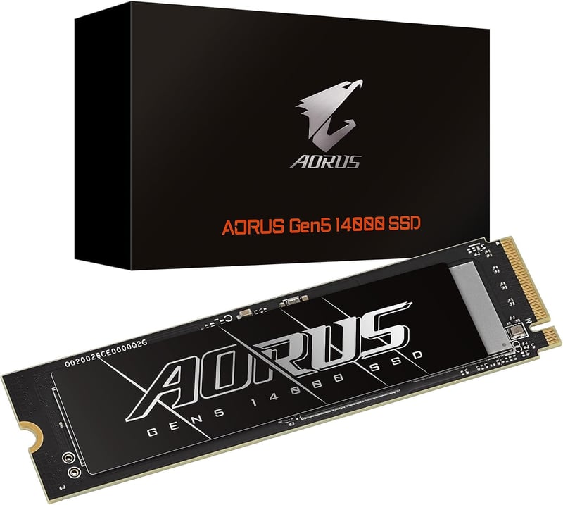 وحدة تخزين جيجابايت AORUS Gen5 14000 SSD بسعة 1 تيرابايت PCIe 5.0 NVMe M.2 داخلية - 1
