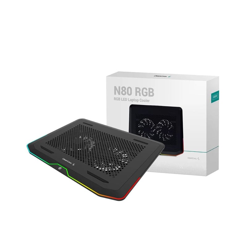 اكسسوار مبرد لابتوب DeepCool N80 RGB Dual 140mm Fans أسود - 2