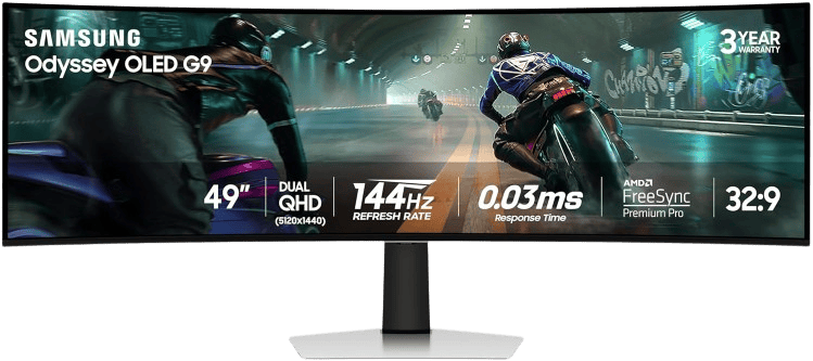 Samsung Odyssey OLED G9 49" DQHD 240Hz OLED Curved Gaming Monitor - 1
