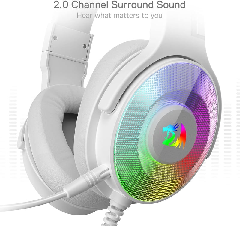 سماعات Redragon H350 Pandora RGB أبيض سلكي - 5