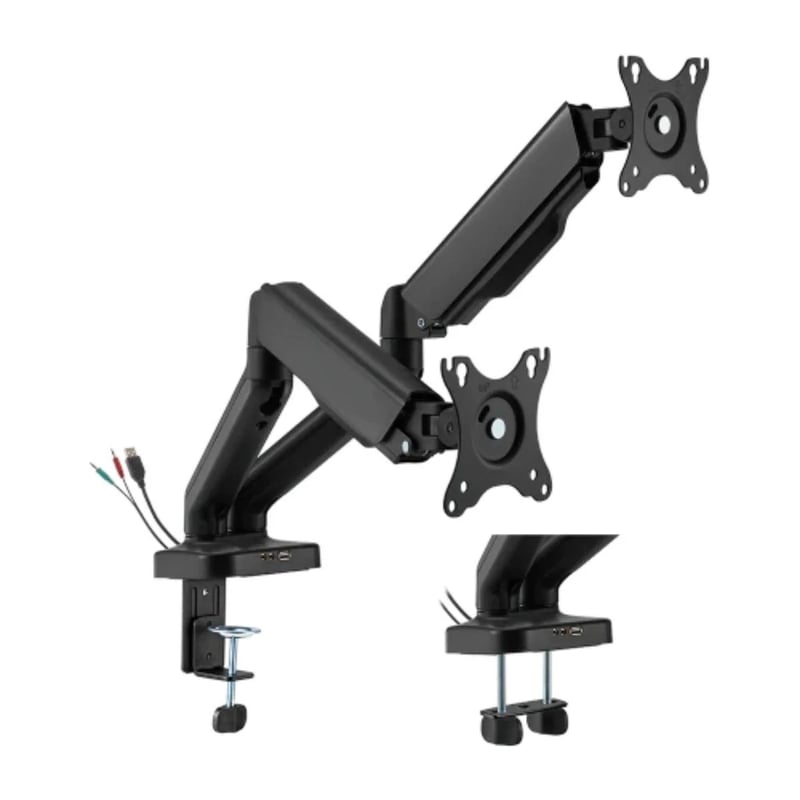 Avetron MA102 Dual Monitor Arm 17″-32″ Spring-Assisted Clamp & Grommet - 1
