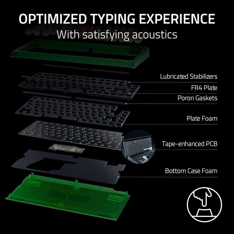 كيبورد Razer BlackWidow V4 75% Orange Tactile Hot-Swappable USB-C RGB - 12