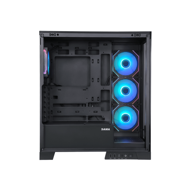 SAMA Neview 2351 Mid-Tower ATX Case Black Tempered Glass - 3