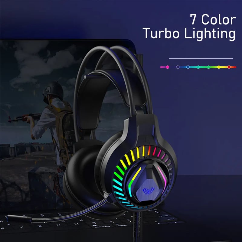 سماعات Aula S605 سلكية مع ميكروفون RGB - 7