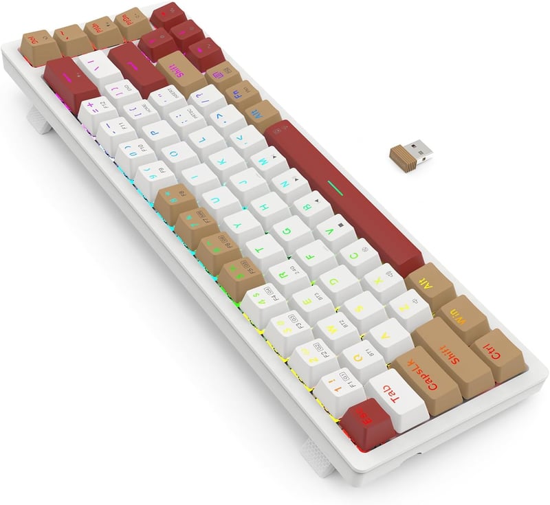 Redragon K677 WLR-RGB-PRO 60% Mechanical Brown Keyboard Dual-Mode - 7
