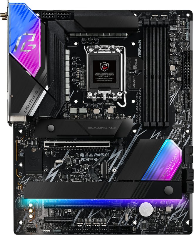 مذربورد أزروك Z890 Lightning WiFi لمعالجات LGA 1851 مقاس ATX مع DDR5 و PCIe 5.0 و Thunderbolt 4 - 3