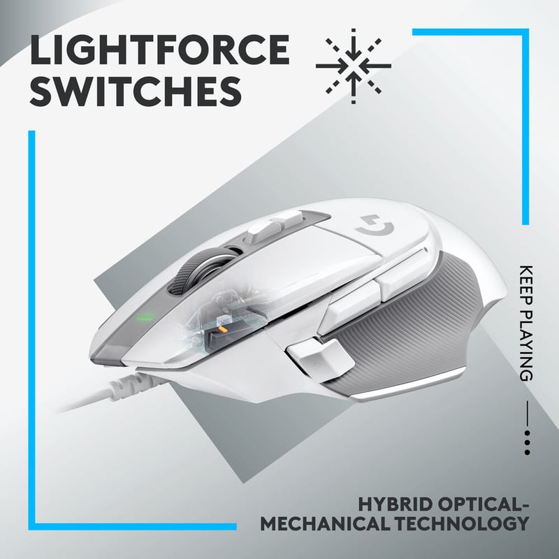 ماوس Logitech G G502 X 25600 DPI سلكي RGB أبيض - 9
