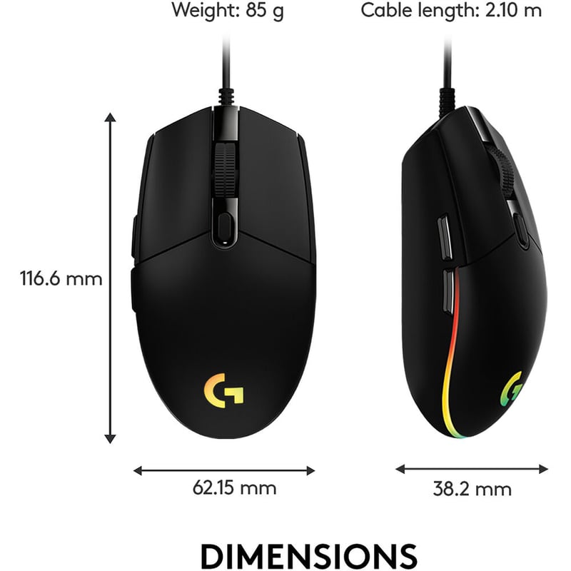 ماوس Logitech G203 LIGHTSYNC 8000 DPI RGB USB أبيض - 21