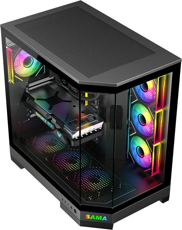SAMA Neview 3021 Full-Tower ATX Case Black Tempered Glass - 3