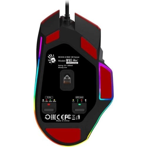 ماوس Bloody W95 Max Sports 12000 DPI سلكي RGB أحمر - 38
