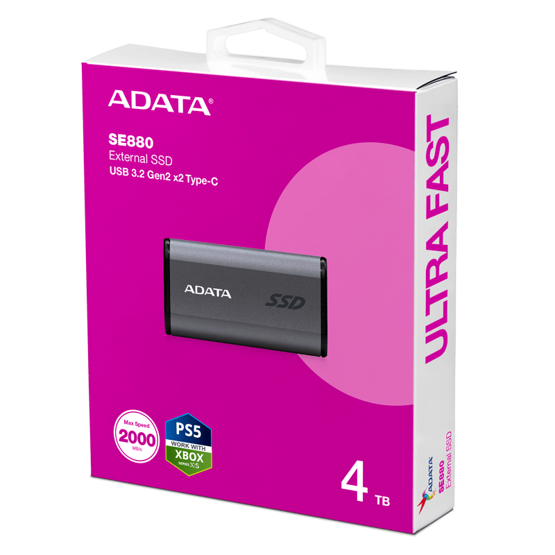 SSD ADATA SE880 4TB USB-C USB 3.2 Gen2x2 قرص تخزين خارجي - 10