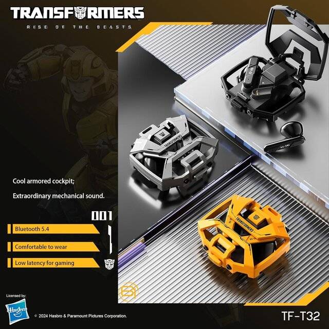 سماعات Transformers TF-T32 TWS بلوتوث لاسلكي مع ميكروفون أصفر - 3