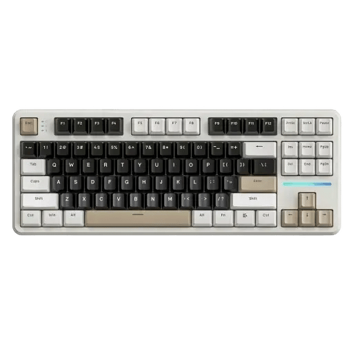 كيبورد Attack Shark X87 TKL 80% ميكانيكي ثلاثي الوضع لاسلكي RGB Hot-Swappable أبيض - 5