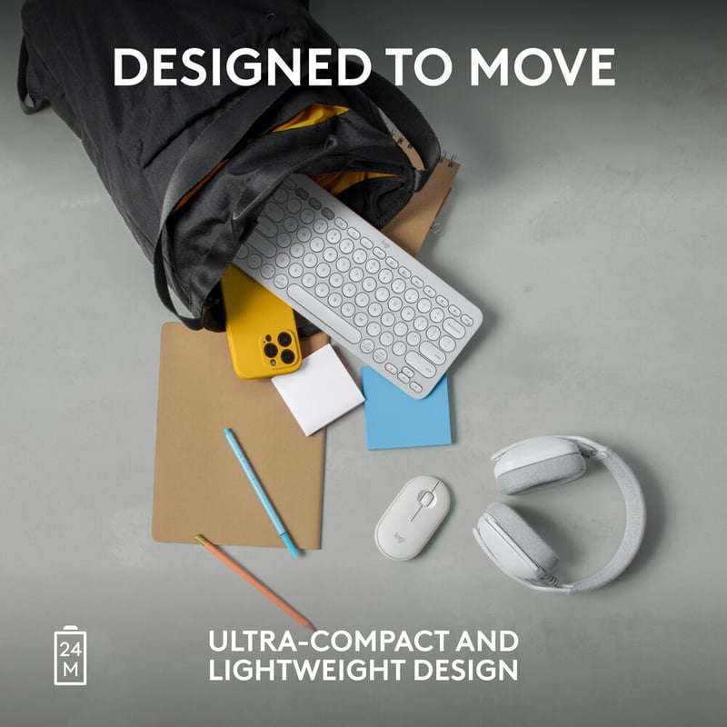 ماوس Logitech Pebble Mouse 2 M350s 4000 DPI بلوتوث أبيض - 5