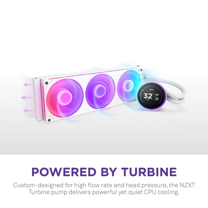 مبرد NZXT Kraken Elite 420mm AIO سائل أبيض RGB - 3