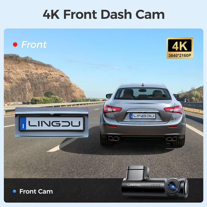 Lingdu D500 4K Smart Dash Cam 1-Channel - 4