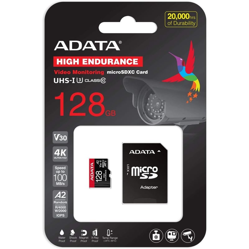 ADATA 256GB microSDXC UHS-I A2 Card with USB-A Adapter - 10