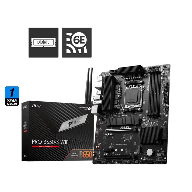 MSI PRO B650-S WIFI AM5 ATX Motherboard - 6