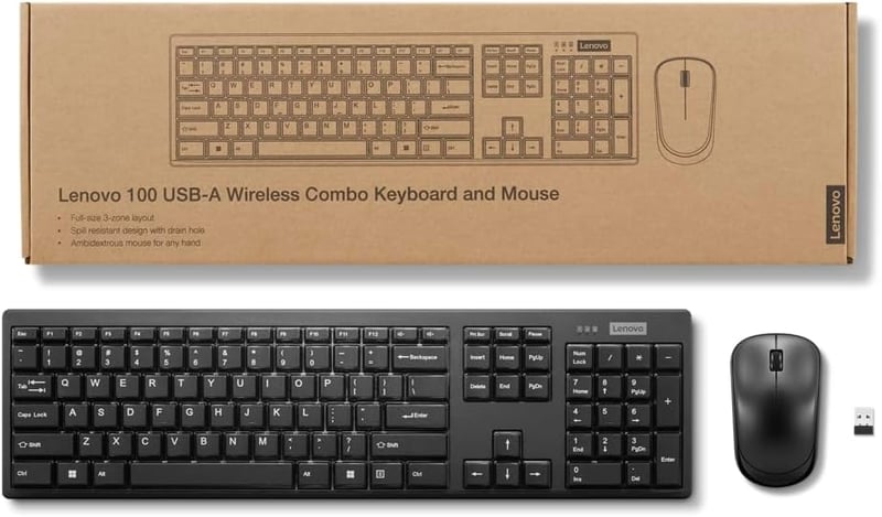 كيت كيبورد وماوس Lenovo 100 لاسلكي - 5
