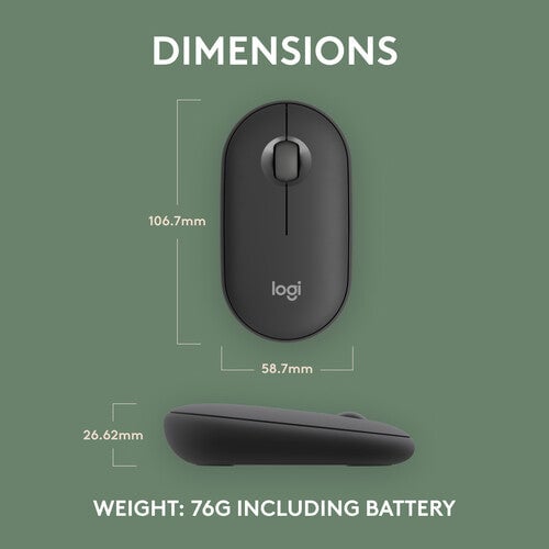 ماوس Logitech Pebble Mouse 2 M350s 4000 DPI لاسلكي رمادي - 14