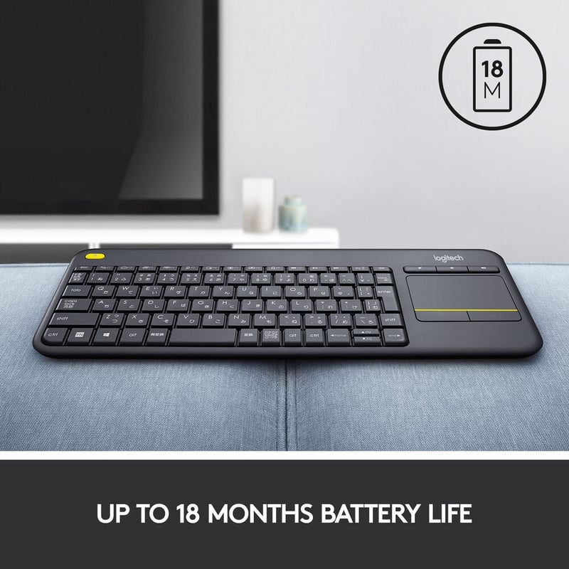 كيبورد Logitech K400 Plus Full-Size لاسلكي لوحة لمس أسود - 10