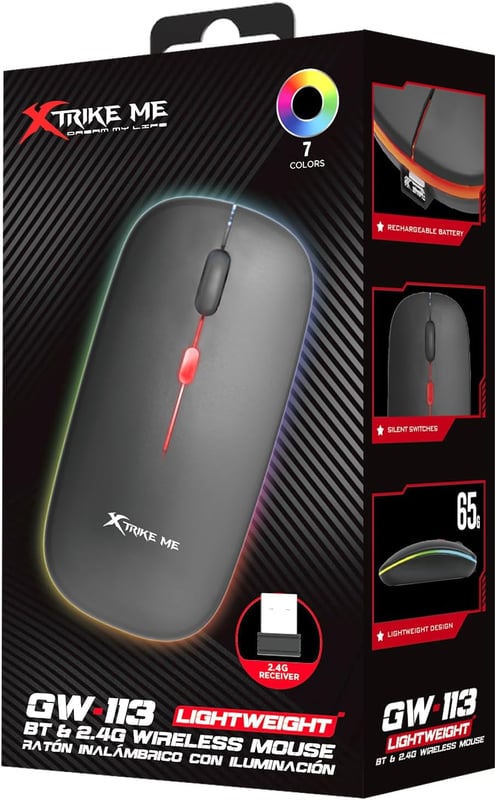 XTRIKE ME GW-113 Wireless Mouse Dual Mode Ergonomic - 7