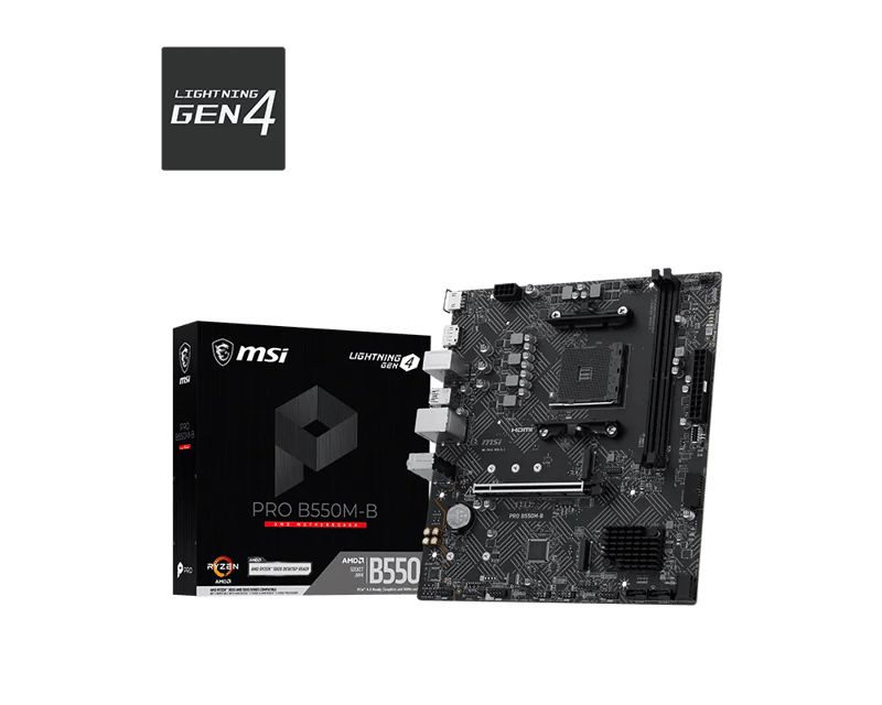 MSI PRO B550M-B AMD AM4 DDR4 Micro-ATX Motherboard - 1