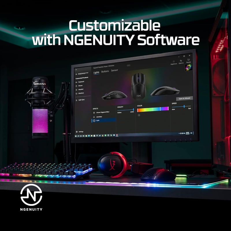 ماوس قيمنق HyperX Pulsefire Haste 2 وايرلس 26000 DPI أبيض - 17