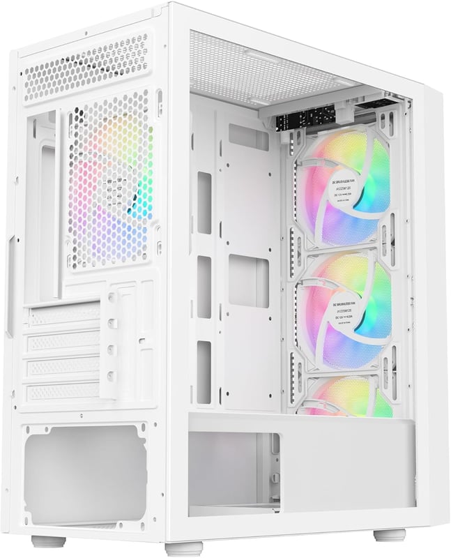 SAMA M-ATX Mini-Tower Case White Tempered Glass - 3