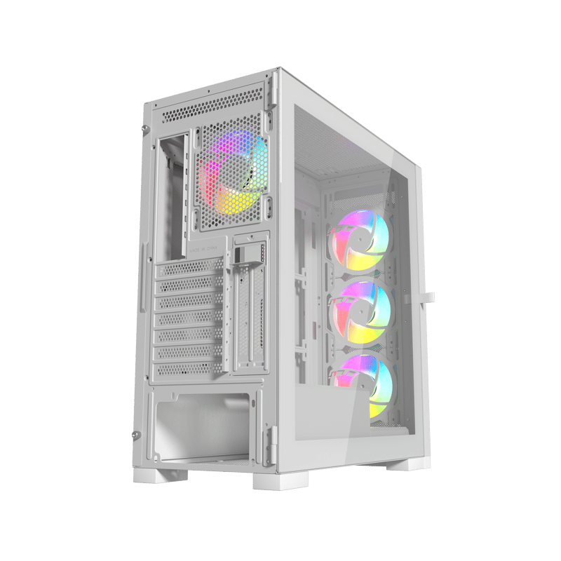 Raptor Arctic Hawk XL Mid-Tower ATX Case White Tempered Glass RGB - 2