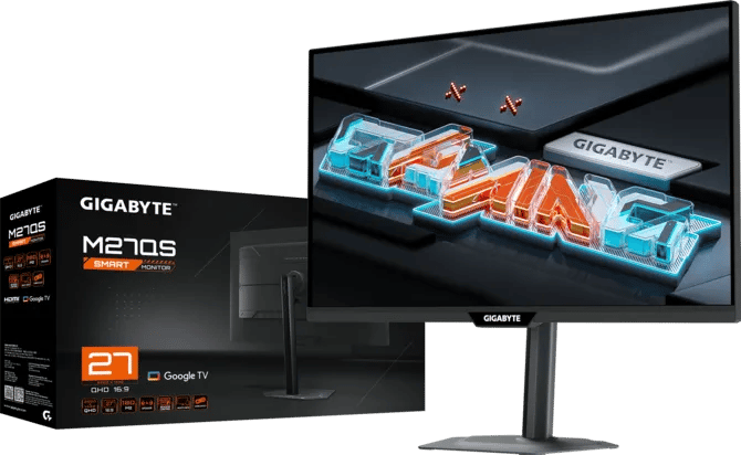 Gigabyte M27QS 27" QHD 180Hz SS IPS Google TV Gaming Monitor - 1