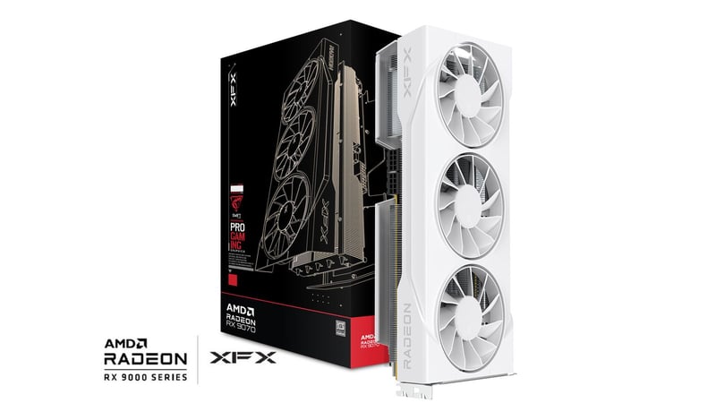XFX Swift AMD Radeon RX 9070 GRE White Triple Fan Gaming Edition 12GB Graphics Card - 1