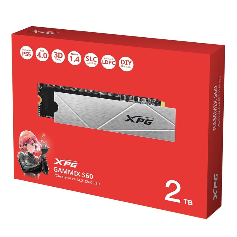 SSD ADATA GAMMIX S60 2TB NVMe M.2 PCIe Gen4 - 7