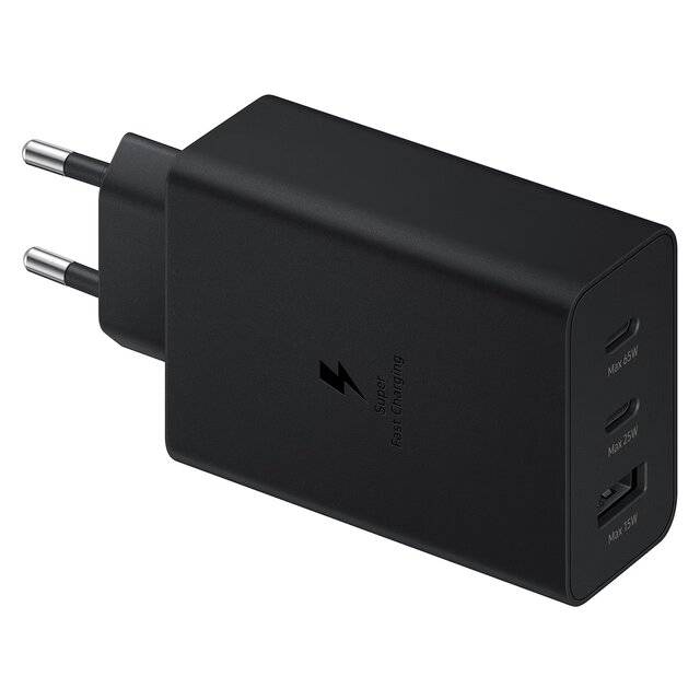 شاحن Samsung Trio 65W بمنفذين USB-C + USB-A - 1