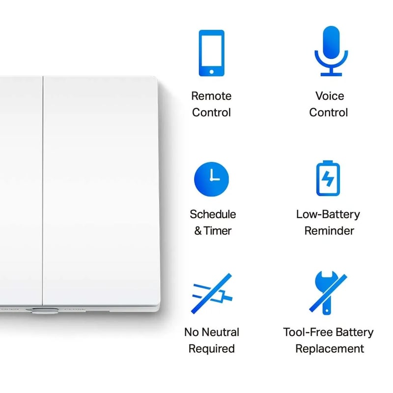 TP-Link Tapo S220 2-Gang 1-Way Smart Light Switch - 2