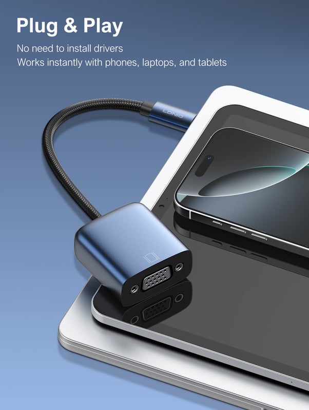 محول USB محول USB LDNIO HD-11C من USB-C إلى VGA 1080P@60Hz - 4