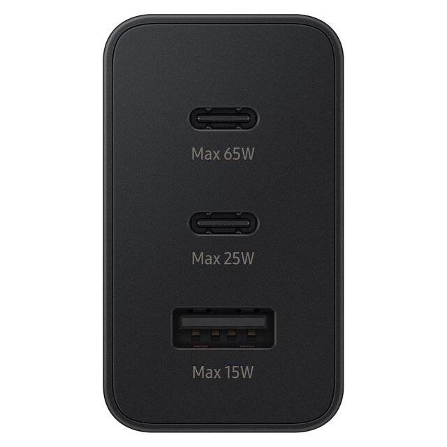 شاحن Samsung Trio 65W بمنفذين USB-C + USB-A - 4
