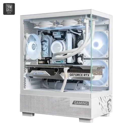 MSI MAG PANO M110L PZ Micro-ATX Case White Panoramic Glass - 3