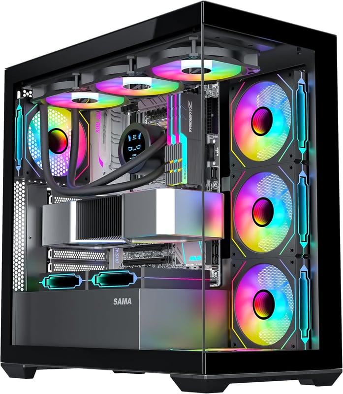 كيس SAMA SV01 Mid-Tower ATX أسود زجاج مقسى - 11