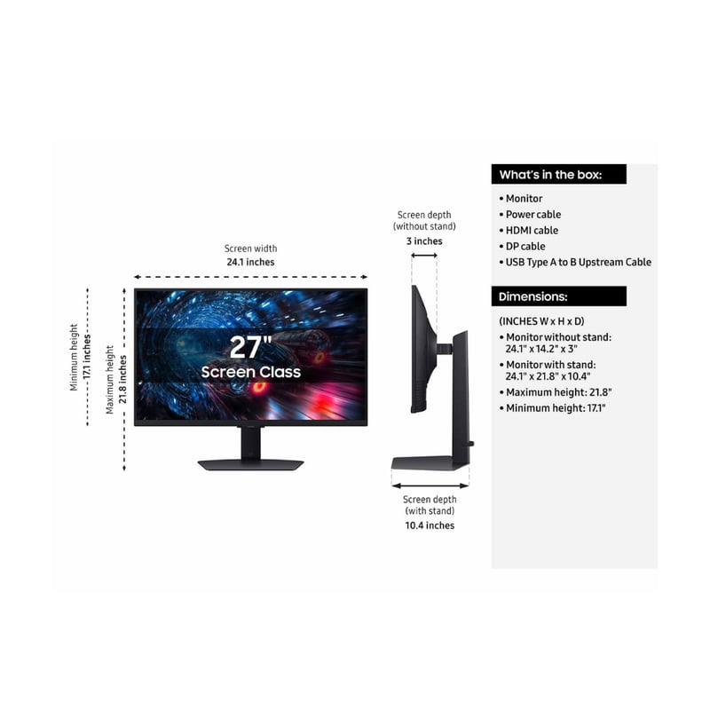 شاشة Samsung Odyssey G7 27″ 3840x2160 360Hz IPS - 6
