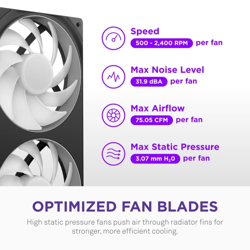 مبرد NZXT Kraken Core 360mm AIO سائل أسود - 4