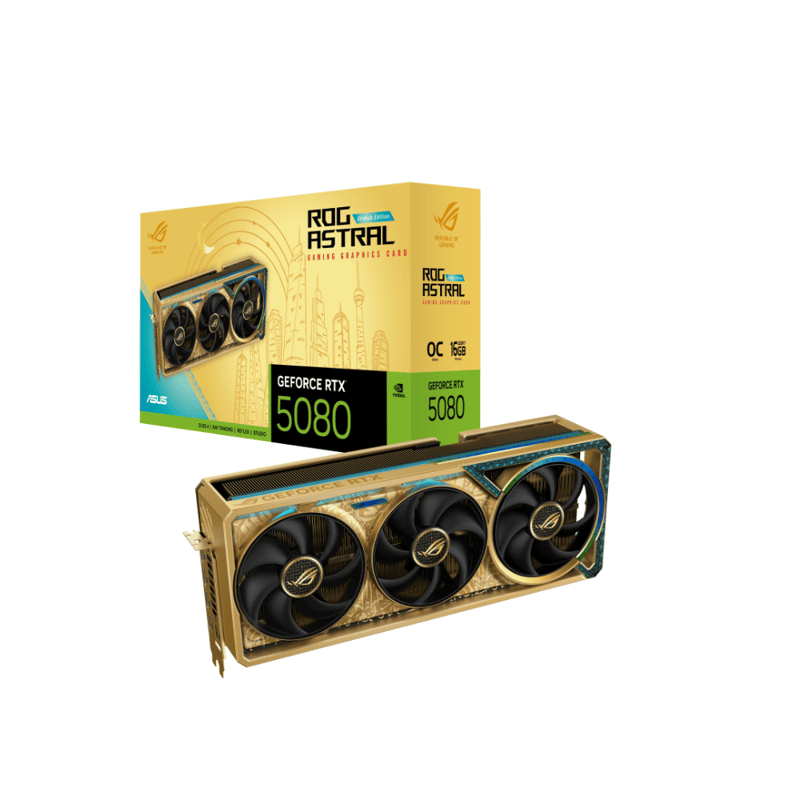 كارت شاشة ASUS ROG Astral GeForce RTX 5080 16GB GDDR7 Gold OC Edition - 12