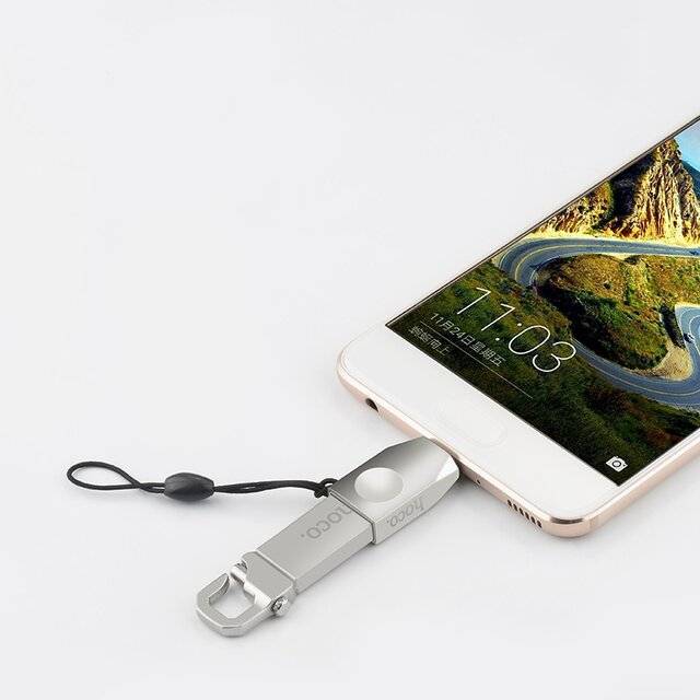 محول Hoco UA9 Type-C إلى USB-A فضي - 4