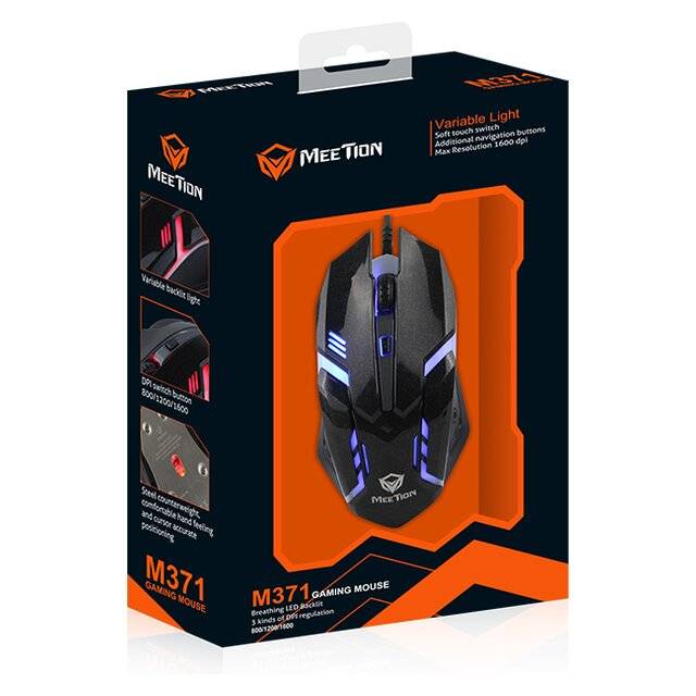 ماوس Meetion M371 سلكي بصري 1600 DPI RGB - 3