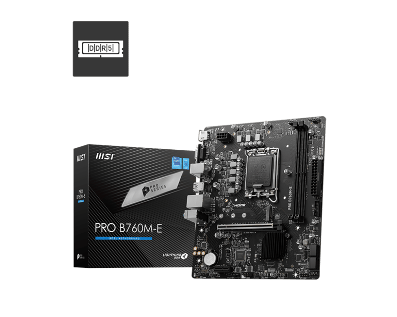 لوحة أم MSI B760M-E Pro B760 LGA1700 Micro-ATX DDR5 - 12