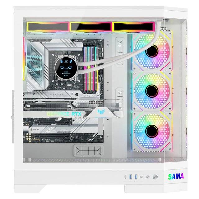SAMA Neview 3021 Full-Tower ATX Case White Tempered Glass - 5
